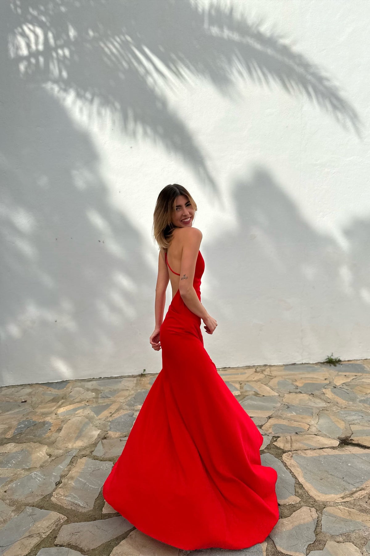 VESTIDO VERMELHO COMPRIDO