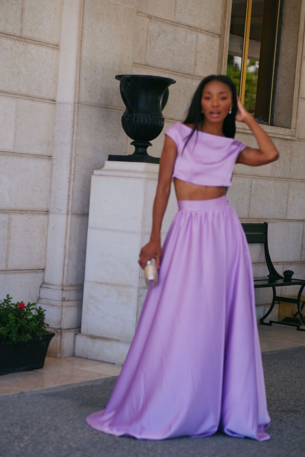 CROP TOP LAVANDE EN CRÊPE