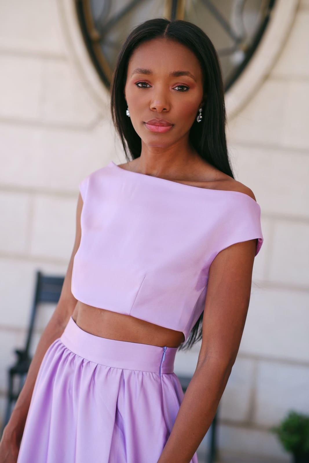 CROP TOP LAVANDE EN CRÊPE